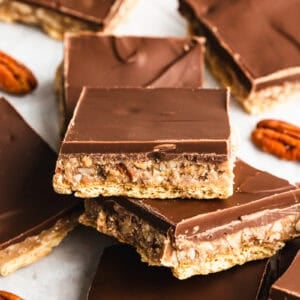 The best Christmas Crack recipe cut into squares to serve.