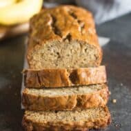 This Skinny Banana Bread is so moist, perfectly sweet, and delicious, you would never know it's "skinny"!