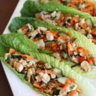 Spicy Chicken Lettuce Wraps recipe on TastesBetterFromScratch.com