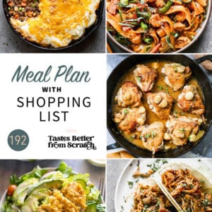 A collage of 5 recipes from meal plan 192.