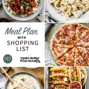 A collage of 5 recipes from meal plan 197.