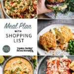 A collage of 5 recipes from meal plan 200.